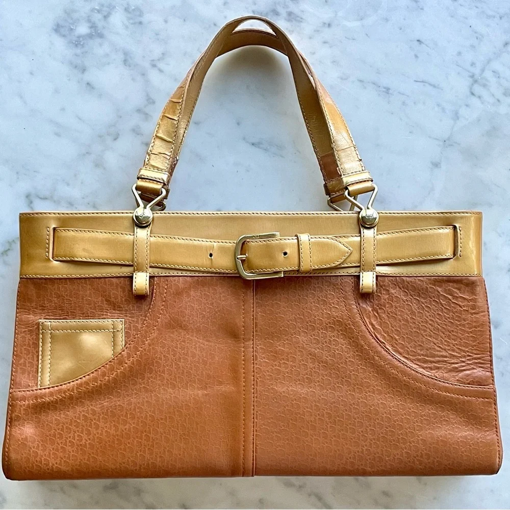 Christian Dior John Galliano Vintage 2001 Belt Bag, gold/orangey tan, GUC - Picture 1 of 16